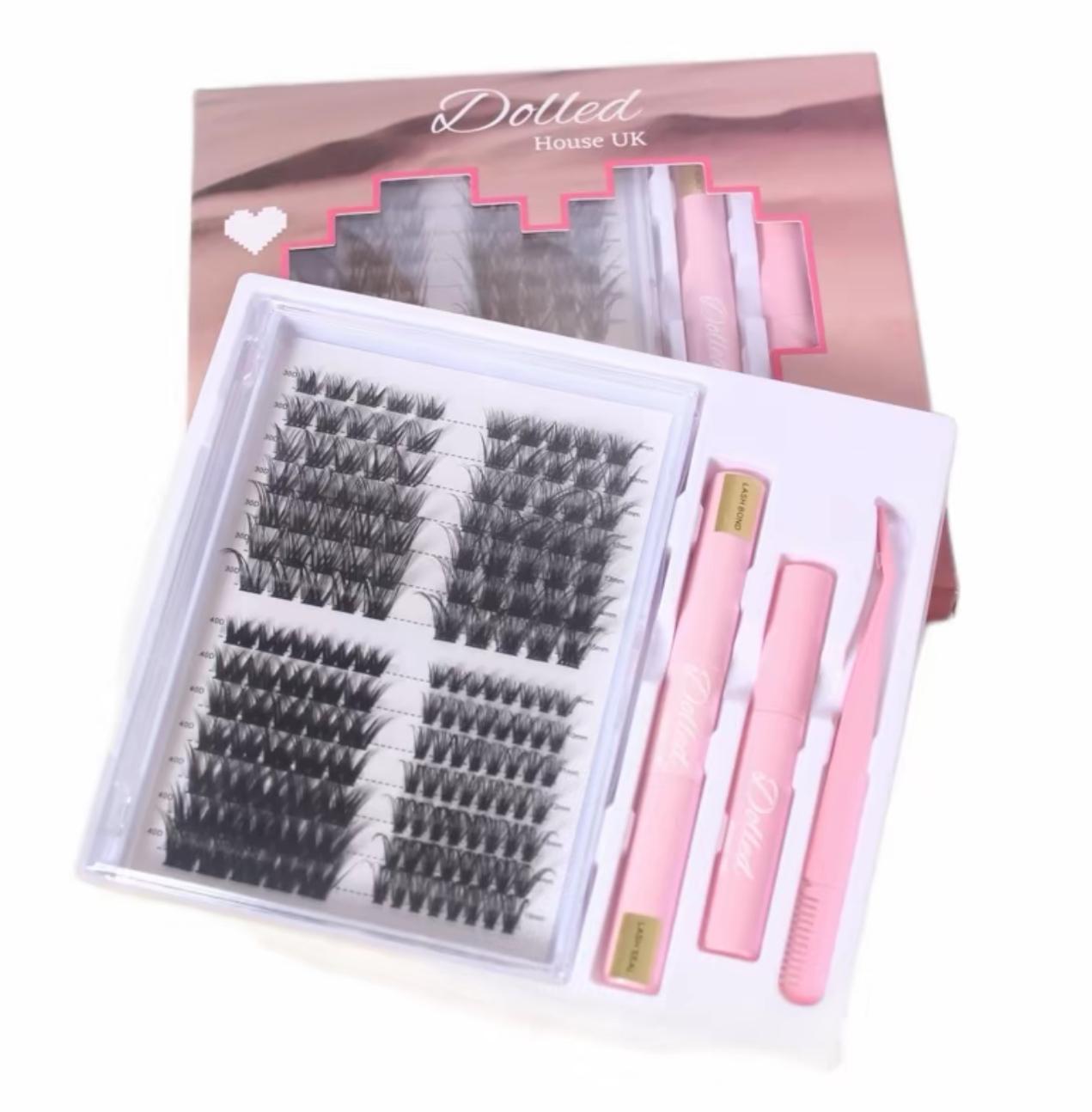 Premium Cluster Lashes Set with Application Tools - Natural Volume Lashes