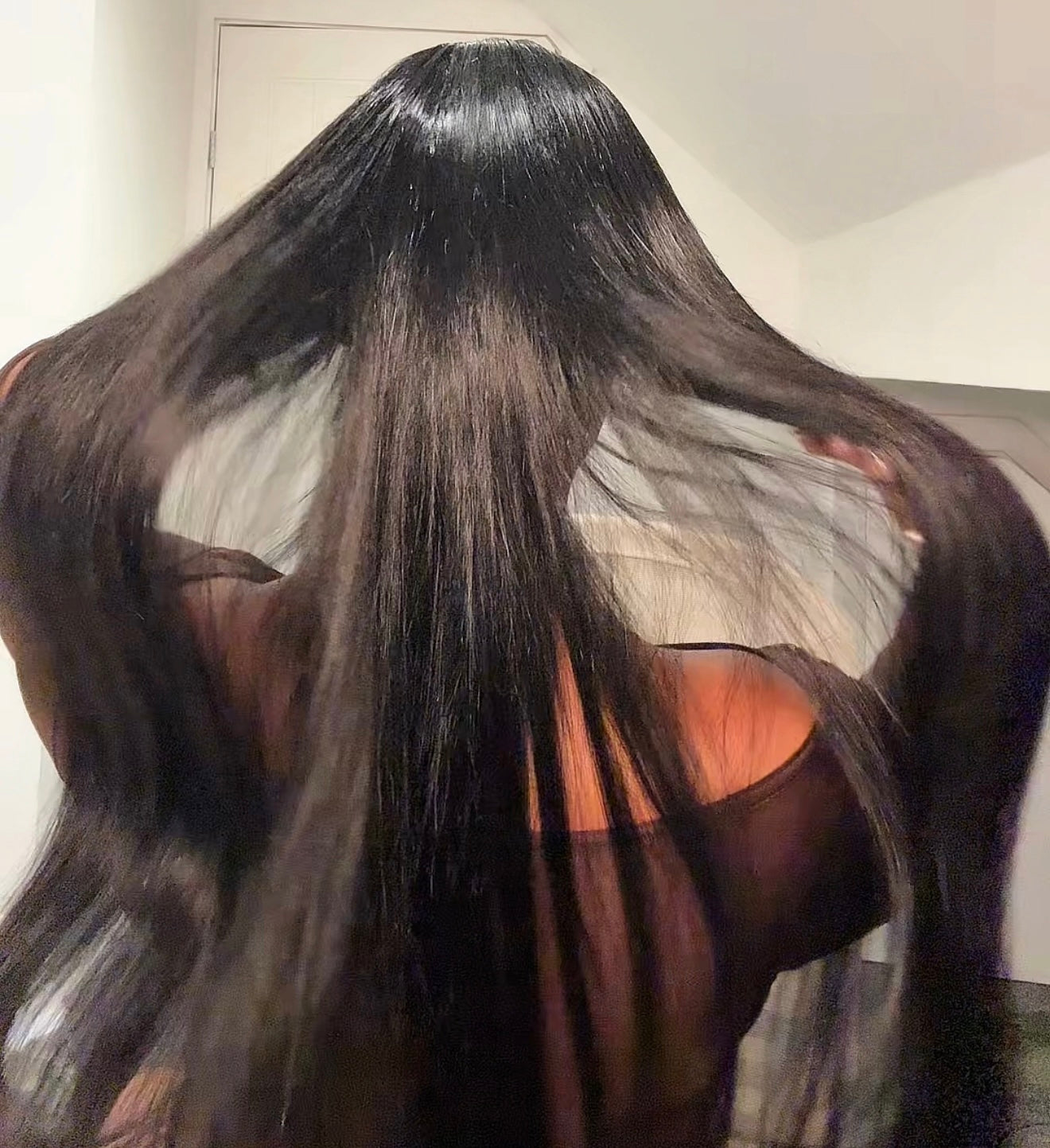 DH Luxury 30" Straight Human Hair Wig - HD Lace Front 13x6 (Natural Black)